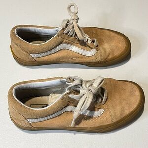 Vans Old Skool Low-Top Skate Shoes Tan Suede Size 8